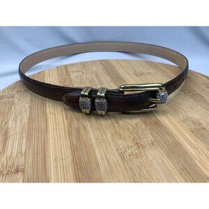 Brighton Belt M 30 Classics Women's 4B608 Brown Lizard Embossed